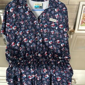 Magellan Outdoors Navy Floral activewear dress